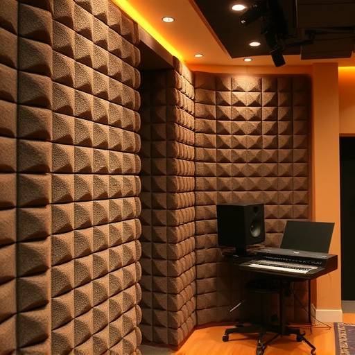 Dettaglio del trattamento acustico delle pareti dello studio di registrazione Suono Italiano